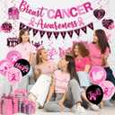 Breast Cancer Party Decorations,Pink Ribbon Hanging Swirls Breast Cancer Awareness Decorations Ceiling Hanging for Breast Cancer Awareness Month Decorations