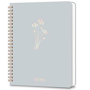 XAOWON Lined Spiral Journal Notebook for Men & Women, 6.25" x 8.26", 160 Pages, College Ruled Journaling Notebooks for Work & Note Taking, Cyan