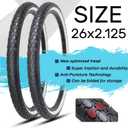 Hycline 2-Pack Cruiser Bike Tires Set: 24/26x2.125 inch Folding Replacement High-Performance Wear-Resistant Tires with Inner Tubes & Tire Levers for Beach & Urban Commuter Bikes