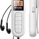 FM Radio, Rechargeable Portable Pocket Transistor Radio with Best Reception,LCD Digital Tuning with Backlight, Stereo Sound, Belt Clip for Jogging,Walking