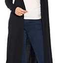 Isaac Liev Women's Maxi Cardigan Casual Extra Long Open Front Floor Length Lightweight Duster Cardigans Women's with Hoodie, M