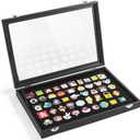 Enamel Pin Display Case, Pin Collection Holder, 14" X 9" Shadow Box Frame for Pins, Black