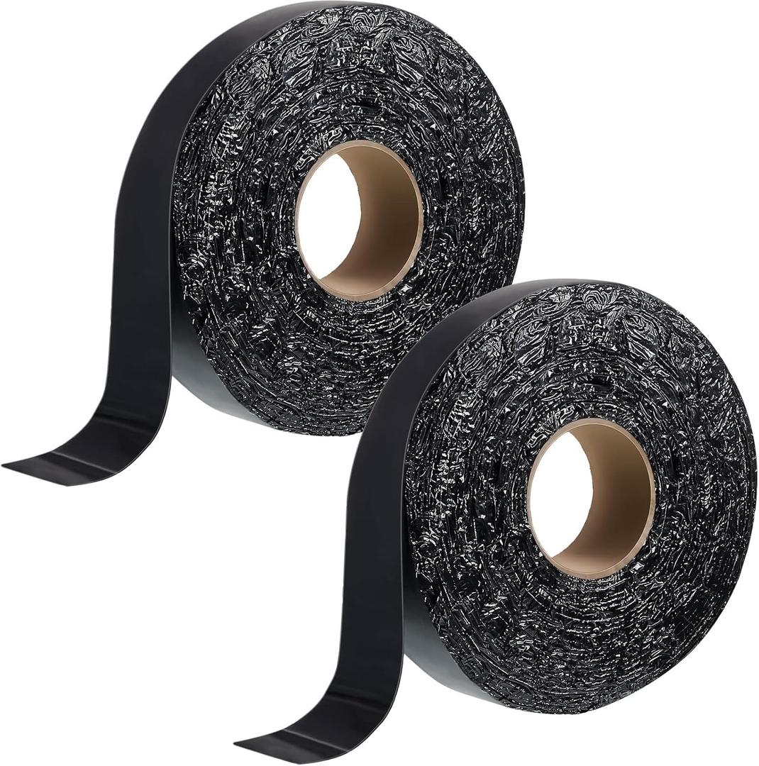 Fabbay 2 Rolls 1.97 Inch Asphalt Crack Filler Tape Asphalt Tape for Driveway Repair Joint and Crack Sealer for Tarmac Parking Lot Roof Cement Road, 50 Feet Each Roll, 2.5 mm Thick
