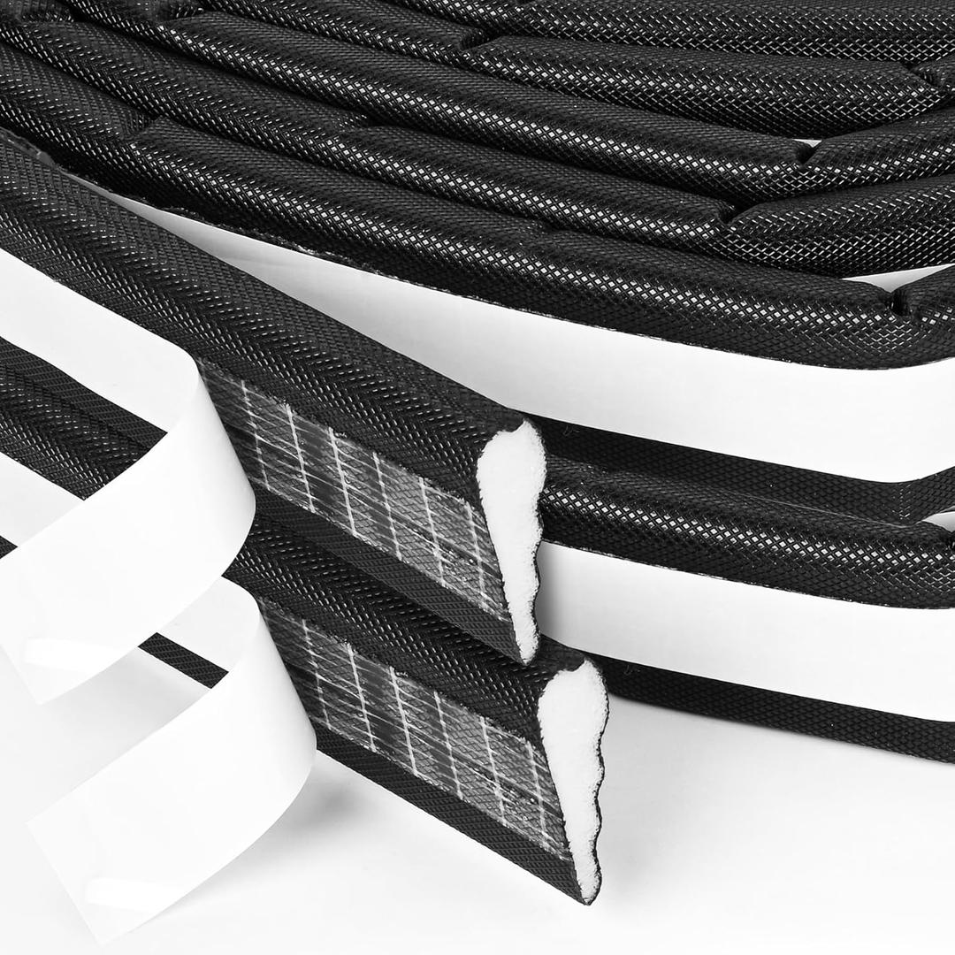 2 Pcs 196 Inch Wedge-Shape Foam Window Weather Stripping Door Seal Insulation Strip, Soundproofing Window Inserts Foam Self Adhesive Draft Stopper Light Blocker for Winter Window Door Gaps, Black (16.4FT - 2PCS)