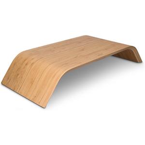 kalibri Wood Monitor Stand Riser - Computer Desk Holder Desktop Dock Wooden Mount Display for PC TV Screen Notebook Laptop - Bamboo