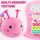 Sumobaby Infant Baby Musical Stuffed Animal Toys for 0-3-6-12 Months,Multi Sensory Toys with Crinkle and Rattles, Tummy Time Toys for Newborn Boys Girls, Caterpillar, Pink