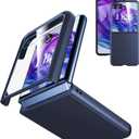 Cresee Case for Motorola Razr Plus 2024/ 2025 - with Built-in Cover Screen Protector - Thin Hard Matte Polycarbonate Cover Phone Case for Moto Razr+ 2024/ 2025 - Midnight Blue