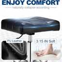 Square Salon Rolling Stool - 300lbs Weight CapacityAdjustable Swivel Stool with WheelPu Leahter Comfortable Cutting Stools for Salon Tattoo Stylist Massage Perfect for Work SPA (Black)
