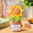 Appreciation Gifts for Teacher,Positive Emotional Handmade Crochet Support Sunflower,Thank You for Helping Me Grow,Teacher's Birthday Thank You Gift,Christmas,Graduation Presents