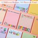 12 Pieces Empowering Sticky Note Pads 3" x 4" Motivational Educator Sticky Notes Inspirational Self Stick Note Pad Funny Sticky Notepad Appreciation Gifts for Teacher Office Student (Kindness)