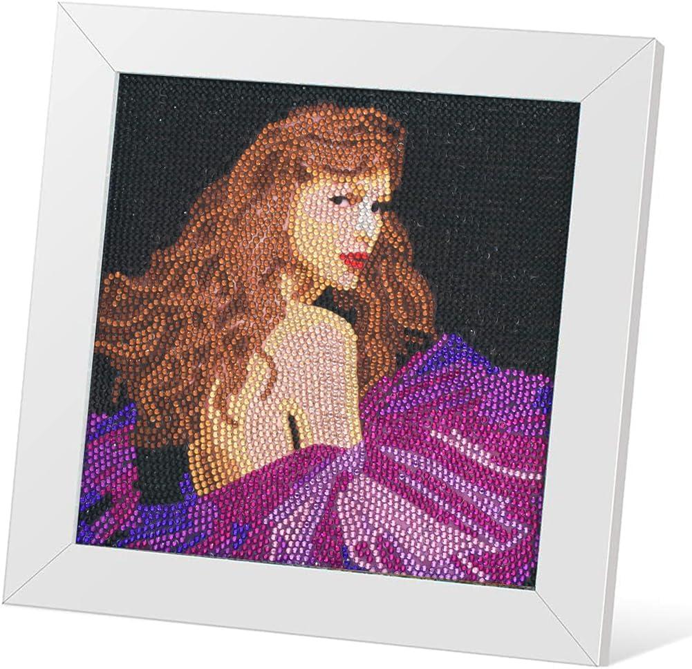 Nikolle Diamond Painting Kits with Wooden Frame, Merch, DIY Diamond Art Kits for Beginners, Gifts for Women 9x9 inch(Purple/Big)