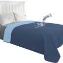Easy-Going 100% Waterproof Dog Bed Cover Reversible Leak Proof Couch Cover Washable Sofa Cover Furniture Protector Blanket for Pets Kids Children Dog Cat (68x86 Inch, Dark Blue/Light Blue)