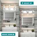 Chrome Bathroom Vanity Light, Square Design 3 Lights Morden Vanity Lighting Fixtures Over Mirror, Bathroom Light Fixtures for Living Room/Bedroom
