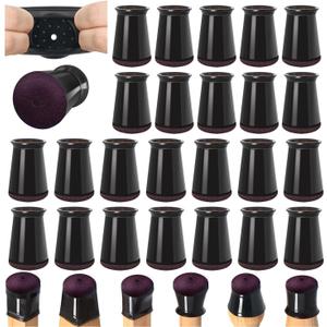 24 Pcs Chair Leg Floor Protectors for Hardwood Floors Silicone Covers to Protect Wood Tile Floors Scratches Felt Pads Furniture Leg Caps No Noise (Fit:0.5"-0.89") (Universal XS)