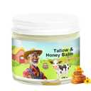 Tallow and Honey Balm, Tallow Face Moisturizer, Beef Tallow for Skin, Handmade All-Natural Moisturizer with Grass-Fed Beef Tallow & Raw Wild Honey for Smooth, Hydrated Skin, Natural Formula