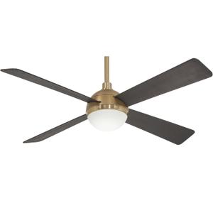 MINKA-AIRE F623L-BBR/SBR Orb 54 Inch Ceiling Fan with Integrated 16W LED Light in Brushed Brass/Soft Brass Finish