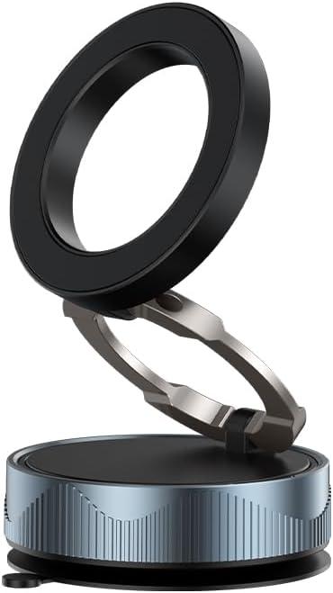Car Phone Holder - Vacuum Magnetic Suction Mount for iPhone 16/15/14/13/12 Pro/Max, 360 Rotatable Strong Magnet Hands-Free Phone Stand Mount for Car Windshield/Dashboard/Gym/Home
