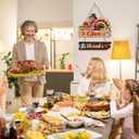 Give Thanks Door Sign,Turkey Front Door Decor,Thanksgiving Day Wooden Plaque,Thankful Wreath,Fall Wooden Hanging Signs,Autumn Wall Sign,Realistic Turkey Wreath For Outdoor Porch Office Home Room