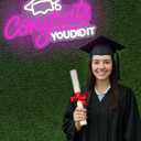 AceList Congrats Grad Neon Sign, LED lights for Backdrop Graduation Party Wall Decor Dimmable Prom Congratulations Neon Sign Celebration Grad Decoration Gifts