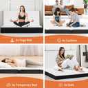 Sweetcrispy Tri-Fold Memory Foam Mattress Topper with Collapsible and Washable Cover, Portable Floor Bed with CertiPUR-US Certified, for Travel & Yoga, Guest Mat