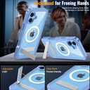 360 Protection Magnetic for iPhone 16 Case Built-in 9H Privacy Screen Protector & Metal Stand[Fit for Magsafe][Anti-Spy][Lens Protector] Heavy Duty Shockproof Phone Case for iPhone 16(Blue)