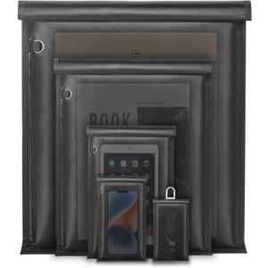 yaokvide Large Faraday Bags - 5 Pack Faraday Cages for Laptops & Tablets & Phones & Car Keys, Faraday Key Fob Protector, Fireproof & Waterproof Anti-theft Signal Blocking Pouch (5 Pack without Reflective Strip)