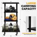 Ghosthorn Fishing Rod Holders for Garage Fishing Pole Rack Hold up to 10 Rods Fishing Pole Holders Wooden Organizer Fishing Rod Rack Car Fishing Gear Storage Equipment (Black, 4 Tier)