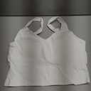 THE GYM PEOPLE Womens' Sports Bra Longline Wirefree Padded with Medium Support (Small, White)