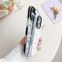 Compatible with iPhone 17 Case [Compatible with MagSafe] Clear Floral Cute Black Flowers for Women Girls Soft Silicone Shockproof for iPhone 17 Case-Black