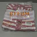 BTFBM Casual Women Spring Dresses 2025 Sleeveless Striped Midi Button Down Dress Ribbed Knit Cardigan Cover Up Dress (L)