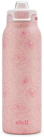 Ello Pop & Fill Stainless Steel Water Bottle with Quick Fill Technology, Double Walled Vacuum Insulated Metal, Leak Proof Locking Lid, Sip & Chug, BPA Free, Holiday Gift for Him Her, 22oz, 32oz, 40oz