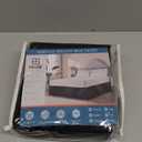 MIYE Pleated Waffle Weave Bed Skirt, Tailored Dust Ruffle 14 Inch Drop Easy Fit, Machine Washable (Black, Queen - 14" Drop)