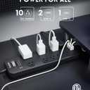 Surge Protector Power Strip 20FT, PLUGTUL Surge Protector with 10 Outlets - Spacious Design for Large Plugs, Flat Plug, 20W USB C Charging for Home, Office, ETL Listed, 2040J