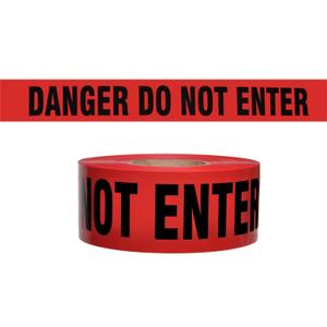Swanson Tool Co BT3100RDGRDNE3 3 inch by 1000 Foot 3 MIL Non-Detectable Barricade Safety Tape"Danger Do Not Enter" Red with Black Print