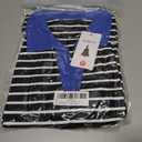 ZESICA Womens Striped Long Sleeve Tops Oversized Sweatshirt V Neck Loose Fit Tunic Tops Spring Casual Blouses (Black, S)