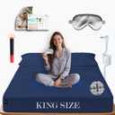 Ali King Grounding Sheets - King Size, Soft Cotton with Silver Fiber, 15'' Deep Pocket Earth Grounding Fitted Bed Sheets for Improved Sleep (Navy Blue, King 76''*80''*15'')