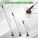 BARAYSTUS Crack Weeder Long Handle 3-in-1 Adjustable Crevice Cleaning Tool with Stainless Steel Weed Brush with 2 Scrapers Weed Puller Tool for Driveway, Patio Sidewalk to Remove Moss Weeds Dirt