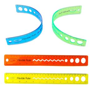 11.81 Inch Flexible Ruler, 3PCS Translucent Plastic Rulers/ Shatterproof Bendy Rulers with Inches and Centimeters, Bendable Straight Gradient Folding Rulers for Home, School, Classroom, Office