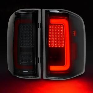Full Led tail lights for 2007-2013 Chevy Silverado 1500 2500HD 3500HD Starting Animated, Dynamic Turn Signal,Brake Light,Reverse Light Smoked Rear Light Assembly