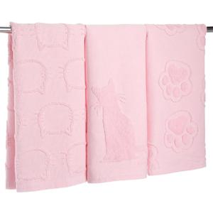 Hahafelt 3 Pack Pink Cat Bathroom Hand Towels Cute Paw Kitchen Towels Decor 100% Cotton Soft Absorbent Decorative Jacquard Weave Gifts for Kitchen Bathroom Decor, 29.5 x 13.7 Inch