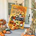Hello Fall Gnomes Thanksgiving Pumpkin Autumn Holiday Yard & Garden Flag Set - 2 House Flags (28 x 40) & 2 Garden Flags (12x18) Double Sided