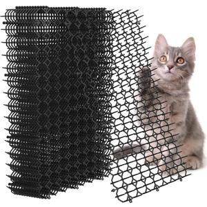 Hmyomina 16 x 8 Inch Scat Mat for Cats, 16 Pack Cat Scat Mat with Spikes - Deterrent Mat for Cats and Dogs - Cat Deterrent Outdoor & Indoor (Black)
