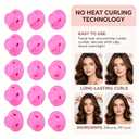 10-Piece Heatless Rollers Curlers Hair Set with Large and Small Soft Silicone Rollers for Overnight Curls, No Heat Styling (pink)