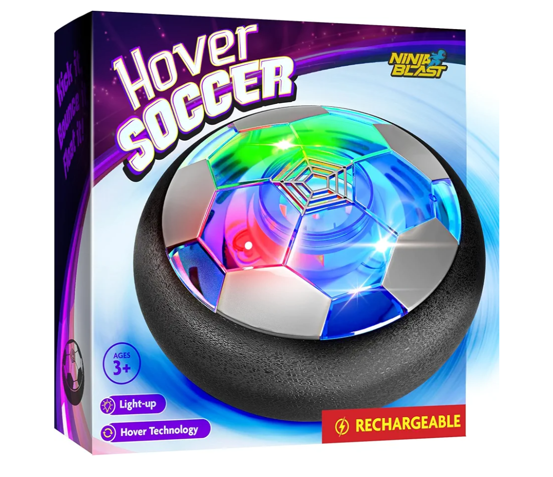 Ninja Blast Hover Soccer Light-Up Ball, Birthday Gift for Boys, Indoor Toy Games, Kids Gifts for Age 5, 6, 7, 8, 9, 10, 11, 12 Years Old, Boy Toys for Age 3 Years and Up.