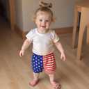 Toddler Baby Boy Girl Shorts Summer Casual Elastic Waist Striped Shorts Pants Boxer Bottoms (Blue)