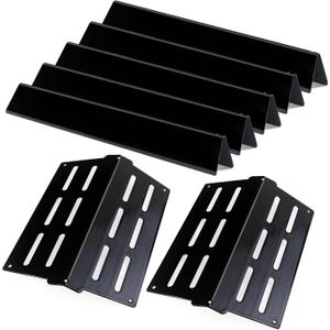 2 Pack Heat Deflector& 5 Pack Flavorizer Bars Grill Replacement Parts for Weber Genesis 300 Series E310 E320 E330 S310 S320 S330 E-310 E-320 S-310 S-320Porcelain-enameled