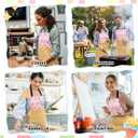 Ice Cream Parlor Apron, Cute Cones Colored Sprinkles Apron for Women with Adjustable Neck, Pockets Home Kitchen