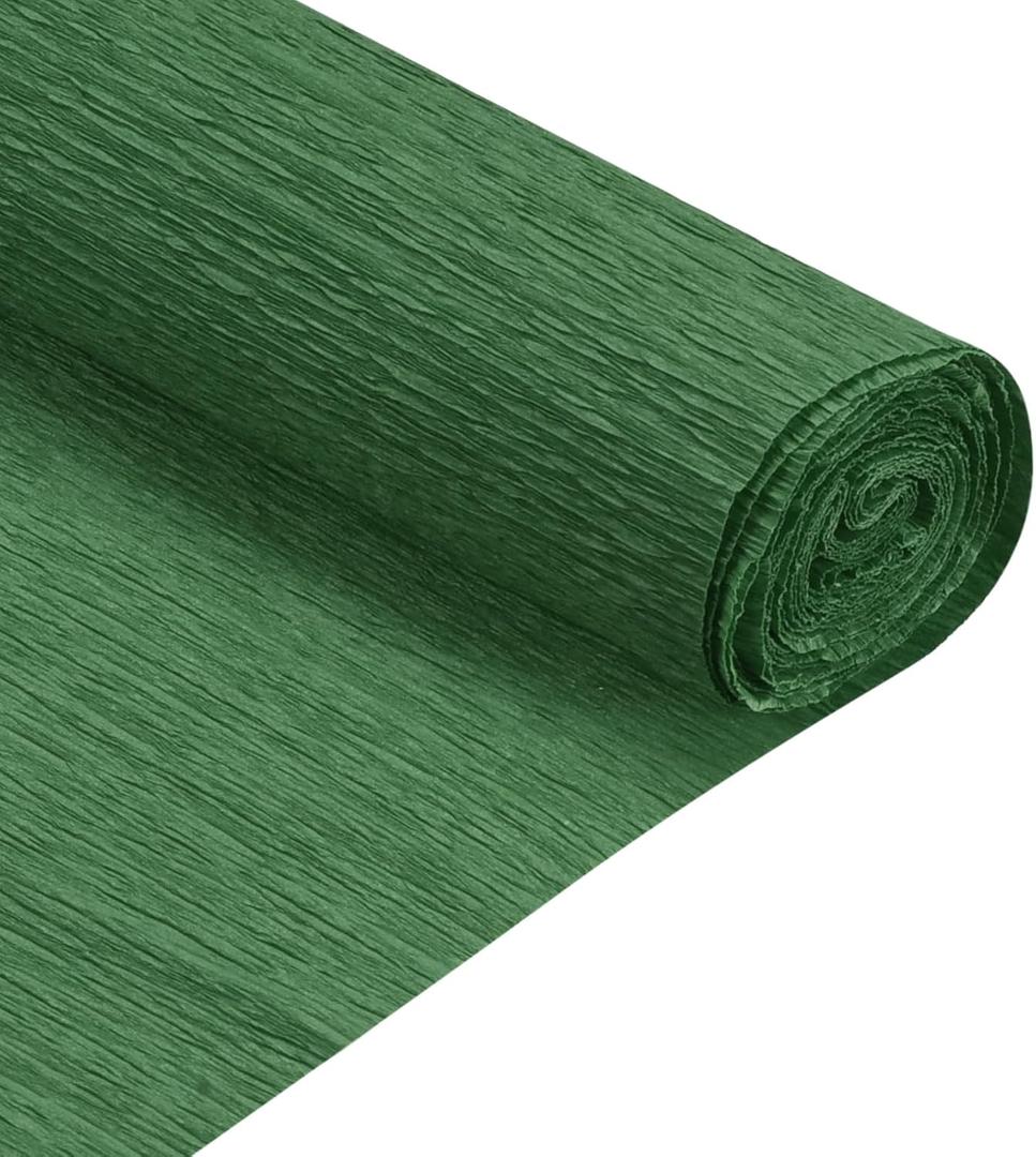 MECCANIXITY Crepe Paper Roll 6.9ft Long 20 Inch Wide for Wedding Ceremony Various Large Festivals Decoration, Dark Green