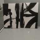 2Pcs Framed Abstract Black and White Canvas Wall Art Minimalist Brushstroke Line Prints Modern Home Gallery Style Painting Posters Picture Bedroom Living Room Office 24x16 Inch Ready to Hang