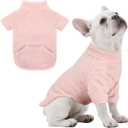 Turtleneck Dog Sweater, Thermal Dog Sweatshirt with Pocket Winter Pet Clothes Small Pet Outfits Soft Puppy Pullover (Pink, Small)